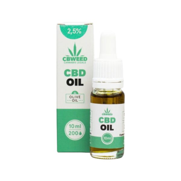 Aceite de CBD del 2,5 porciento con aceite base oliva